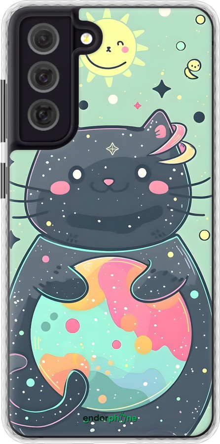 Чехол Bumper чехол Милый котик для Samsung Galaxy S21 FE - 6364pc-2302 изображение 