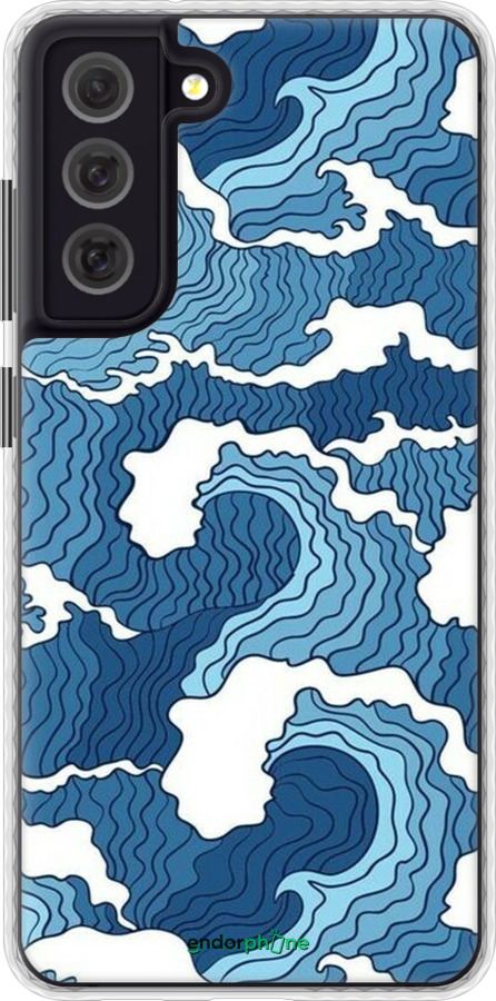Чехол Bumper чехол Абстрактный рисунок морских волн для Samsung Galaxy S21 FE - 6538pc-2302 изображение 
