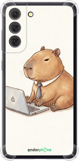Силикон с усиленными углами чехол Funny Capybara CEO Working для Samsung Galaxy S21 FE - 6777sp-2302 изображение 