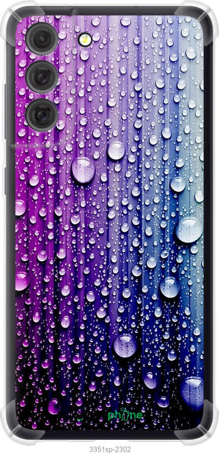 

Силіконовий протиударний с посиленими кутами чохол "Краплини води" для Samsung Galaxy S21 FE, Синій