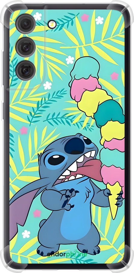 Силикон с усиленными углами чехол Стич для Samsung Galaxy S21 FE - 6361sp-2302 изображение 
