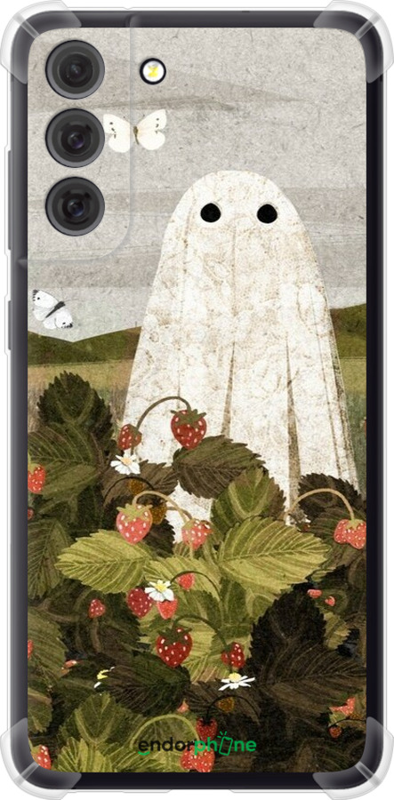 Силикон с усиленными углами чехол Клубничные поля и привидения для Samsung Galaxy S21 FE - 6426sp-2302 изображение 