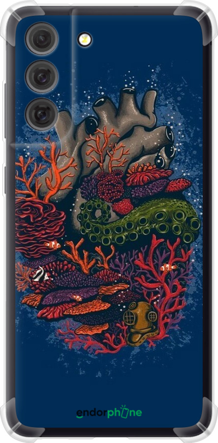 Силикон с усиленными углами чехол Сердце моря для Samsung Galaxy S21 FE - 6506sp-2302 изображение 