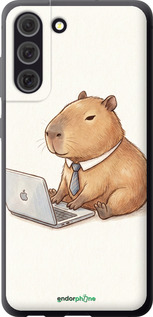 Силиконовый чехол 'Funny Capybara CEO Working' для Samsung Galaxy S21 FE изображение 1