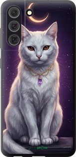 Силиконовый чехол Mystic White Cat Gothic Dark Purple Gold для Samsung Galaxy S21 FE - 6805u-2302 изображение 
