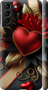 3D пластиковый матовый чехол Сердечки v2 для Samsung Galaxy S21 Plus - 5832m-2115 изображение 