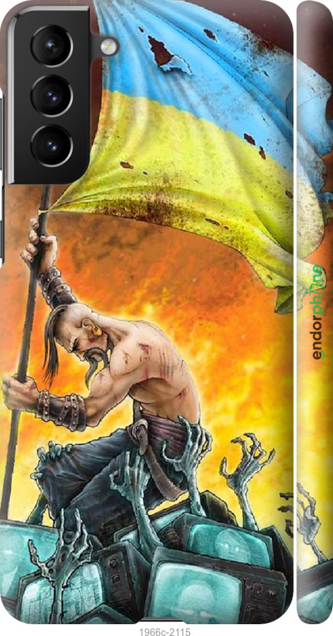 

3D пластиковий матовий чохол "Сильна Україна" для Samsung Galaxy S21 Plus, Синій