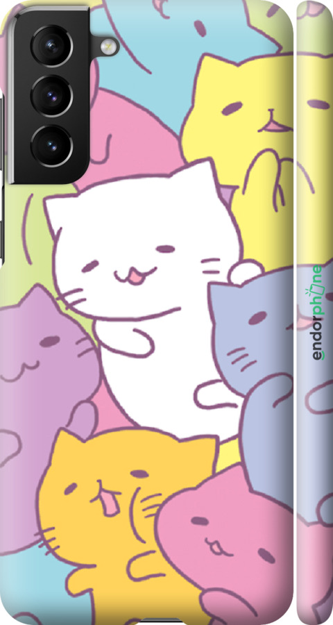 

3D пластиковий матовий чохол "Кошенята " для Samsung Galaxy S21 Plus, Білий