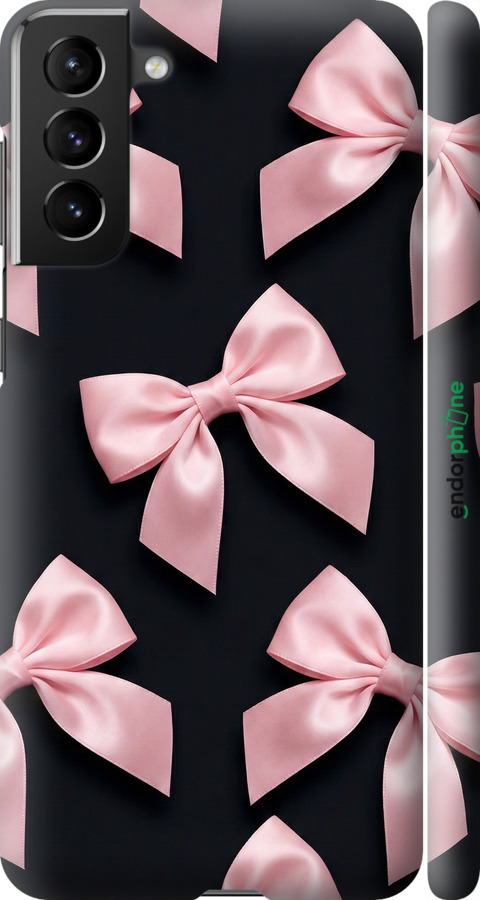 3D пластиковый матовый чехол Coquette Ribbons Dark Coquette для Samsung Galaxy S21 Plus - 6767m-2115 изображение 