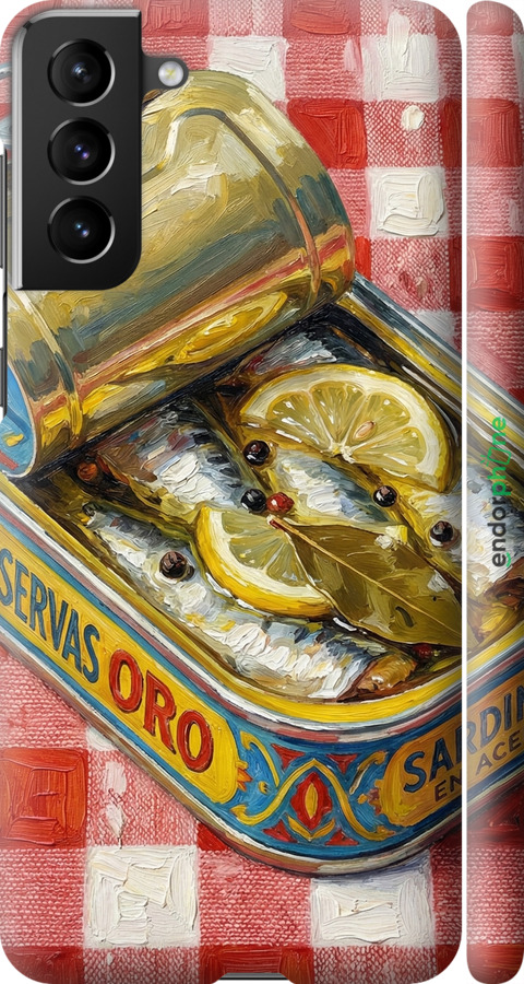 3D пластиковый матовый чехол Vintage Sardine Tin Phone для Samsung Galaxy S21 Plus - 6772m-2115 изображение 