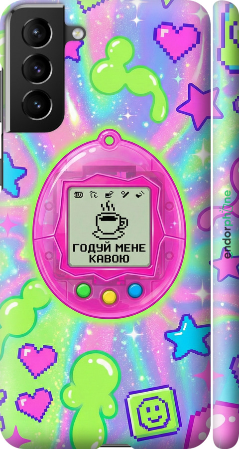 3D пластиковый матовый чехол Y2K Aesthetic Retro Pet: Годуй мене кавою для Samsung Galaxy S21 Plus - 6784m-2115 изображение 