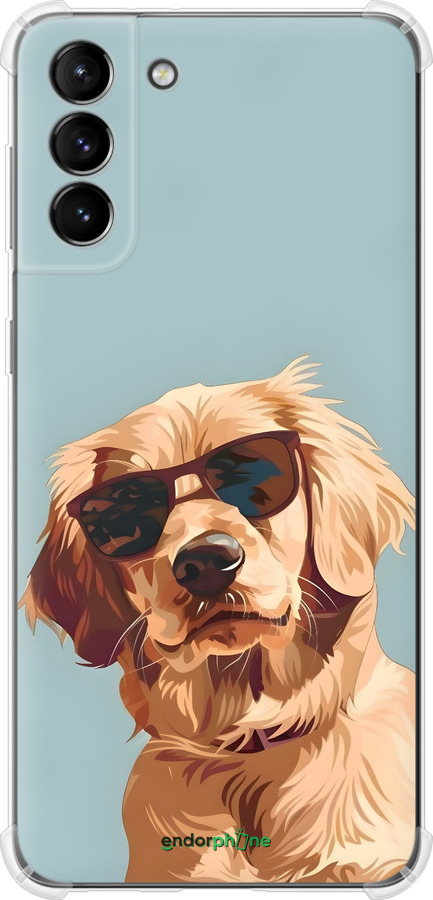 Силикон с усиленными углами чехол Пес в очках для Samsung Galaxy S21 Plus - 6381sp-2115 изображение 