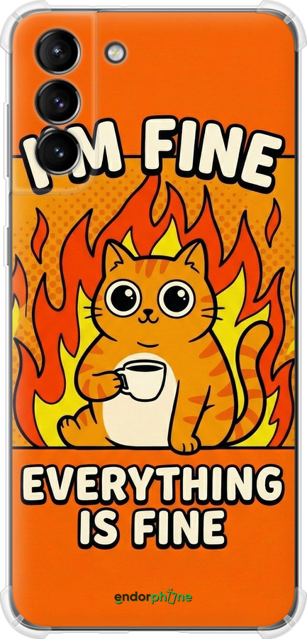 Силикон с усиленными углами чехол Funny Cat для Samsung Galaxy S21 Plus - 6786sp-2115 изображение 