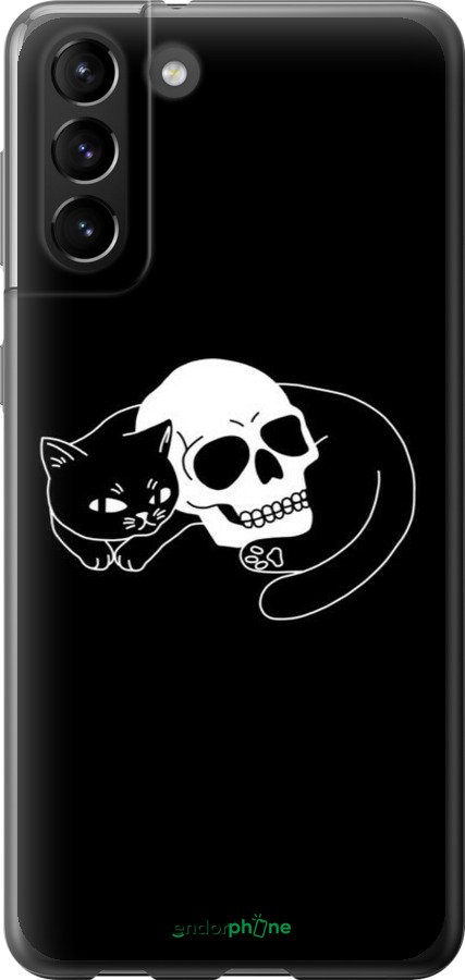 2D пластиковий чехол Із зображенням кота та черепа для Samsung Galaxy S21 Plus - 6491t-2115 изображение 