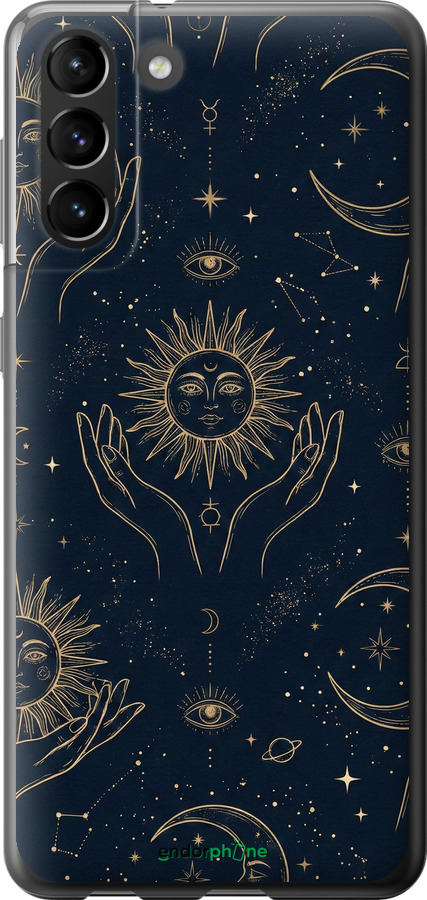 2D пластиковый чехол Celestial Harmony: Sun & Moon Gold Mystic Pattern для Samsung Galaxy S21 Plus - 6778t-2115 изображение 