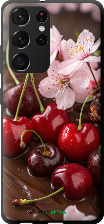 TPU чехол Вишня у шоколаді для Samsung Galaxy S21 Ultra (5G) - 6698b-2116 изображение 