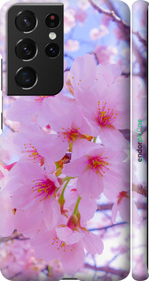 3D пластиковий матовий чехол Сакура для Samsung Galaxy S21 Ultra (5G) - 6029m-2116 изображение 