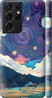 3D пластиковый матовый чехол Креативный арт для Samsung Galaxy S21 Ultra (5G) - 6322m-2116 изображение 