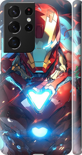 3D пластиковый матовый чехол Железный человек для Samsung Galaxy S21 Ultra (5G) - 6372m-2116 изображение 