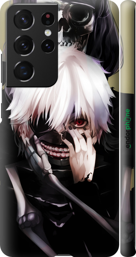 

3D пластиковий матовий чохол "Токійський Гуль" для Samsung Galaxy S21 Ultra (5G), Чорний