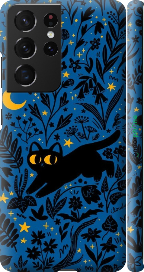 3D пластиковий матовий чехол Літня ніч для Samsung Galaxy S21 Ultra (5G) - 6472m-2116 изображение 