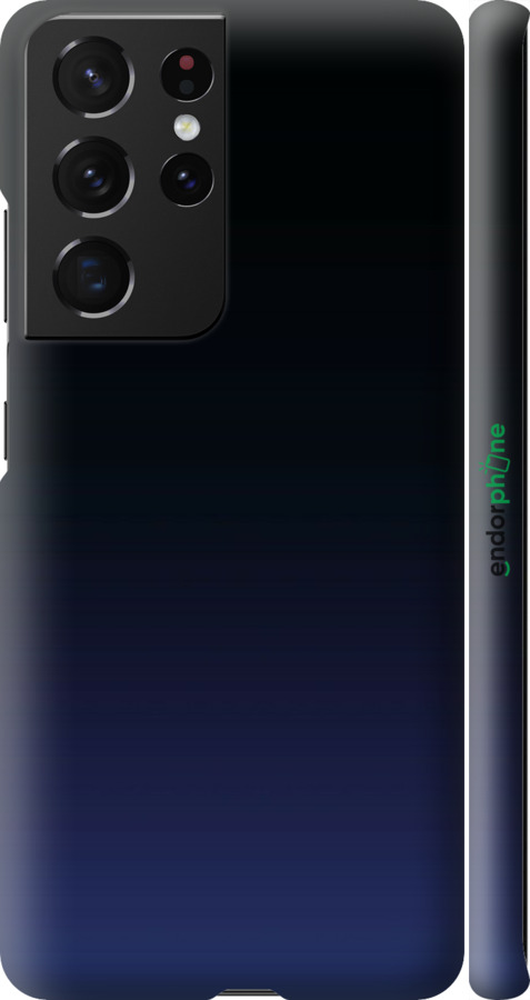 3D пластиковый матовый чехол Градиент в тёмно - синем стиле для Samsung Galaxy S21 Ultra (5G) - 6542m-2116 изображение 