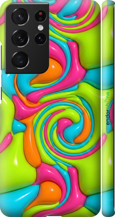 3D пластиковый матовый чехол Y2K Jelly Dream для Samsung Galaxy S21 Ultra (5G) - 6780m-2116 изображение 