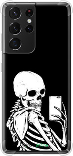 Силіконовий протиударний с посиленими кутами чехол Скелет робить Selfie для Samsung Galaxy S21 Ultra (5G) - 6535sp-2116 изображение 