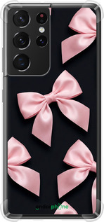 Силикон с усиленными углами чехол Coquette Ribbons Dark Coquette для Samsung Galaxy S21 Ultra (5G) - 6767sp-2116 изображение 