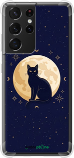 Силикон с усиленными углами чехол Cute Cat Celestial/Witchy для Samsung Galaxy S21 Ultra (5G) - 6787sp-2116 изображение 