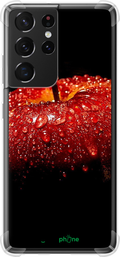 Силіконовий протиударний с посиленими кутами чехол Яблуко для Samsung Galaxy S21 Ultra (5G) - 6022sp-2116 изображение 