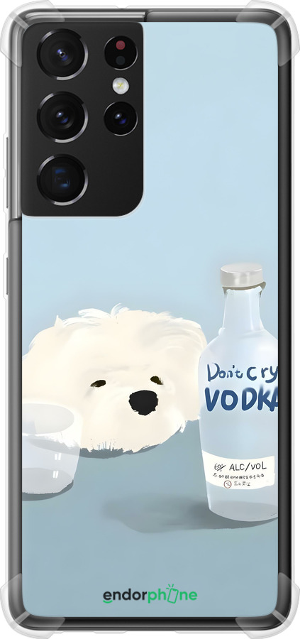 Силикон с усиленными углами чехол Пес водка для Samsung Galaxy S21 Ultra (5G) - 6368sp-2116 изображение 