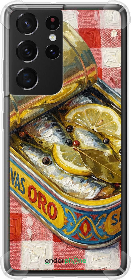 Силіконовий протиударний с посиленими кутами чехол Vintage Sardine Tin Phone для Samsung Galaxy S21 Ultra (5G) - 6772sp-2116 изображение 