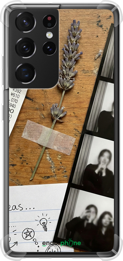 Силикон с усиленными углами чехол Aesthetic Scrapbook Collage для Samsung Galaxy S21 Ultra (5G) - 6773sp-2116 изображение 