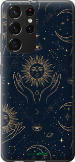 Силіконовий чехол Celestial Harmony: Sun & Moon Gold Mystic Pattern для Samsung Galaxy S21 Ultra (5G) - 6778u-2116 изображение 
