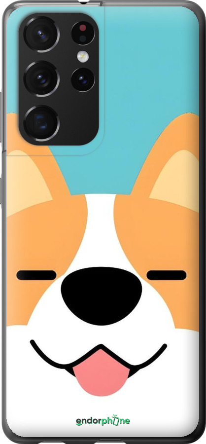 Силиконовый чехол Корги для Samsung Galaxy S21 Ultra (5G) - 6280u-2116 изображение 