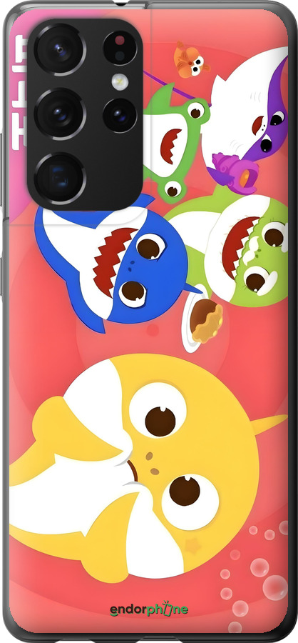 2D пластиковый чехол Бейби Шаркс для Samsung Galaxy S21 Ultra (5G) - 6305t-2116 изображение 