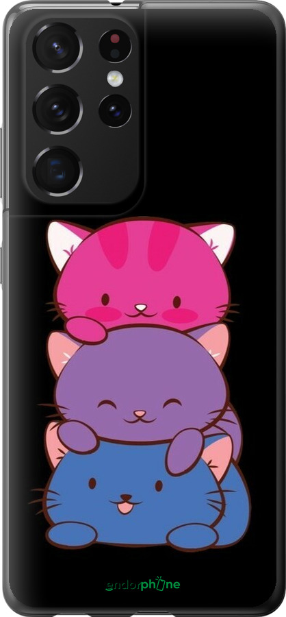 2D пластиковий чехол Милі котятка для Samsung Galaxy S21 Ultra (5G) - 6518t-2116 изображение 