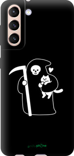 TPU чехол Минималистичный арт: смерть и кошка для Samsung Galaxy S21 - 6529b-2114 изображение 