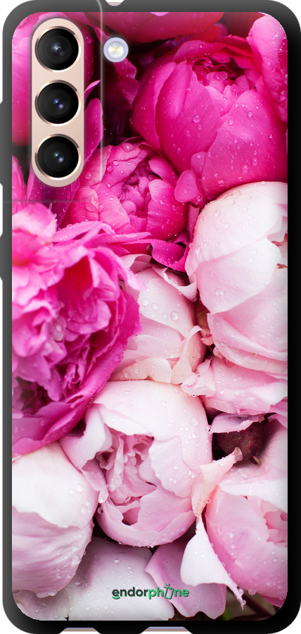 

TPU musta cover "Vaaleanpunaiset pionit" for Samsung Galaxy S21, Vaaleanpunainen