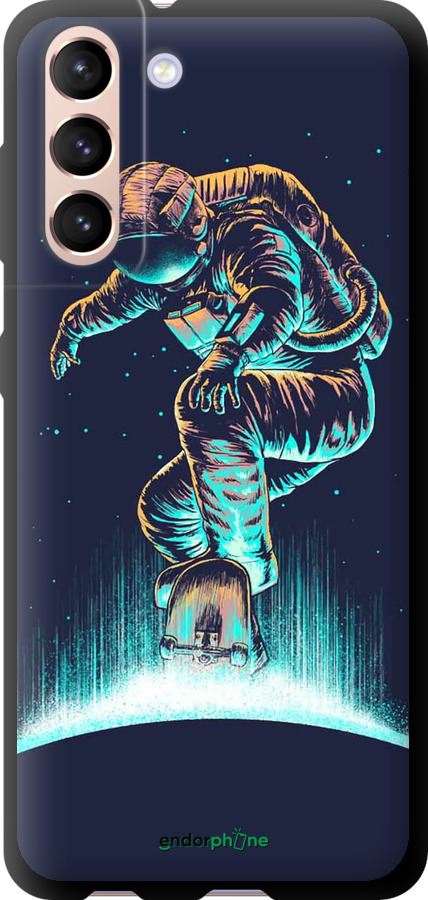 TPU чехол Космонавт на скейтборді для Samsung Galaxy S21 - 4145b-2114 изображение 