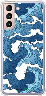 Силикон с усиленными углами чехол Абстрактный рисунок морских волн для Samsung Galaxy S21 - 6538sp-2114 изображение 