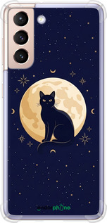 Силикон с усиленными углами чехол 'Cute Cat Celestial/Witchy' для Samsung Galaxy S21 изображение 5