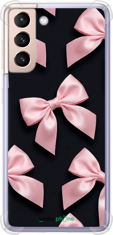 Силикон с усиленными углами чехол Coquette Ribbons Dark Coquette для Samsung Galaxy S21 - 6767sp-2114 изображение 