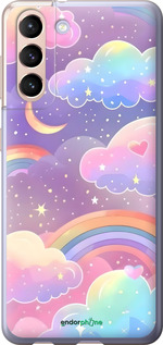 Силиконовый чехол Облака и радуга для Samsung Galaxy S21 - 6312u-2114 изображение 