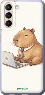 Силиконовый чехол 'Funny Capybara CEO Working' для Samsung Galaxy S21 изображение 1