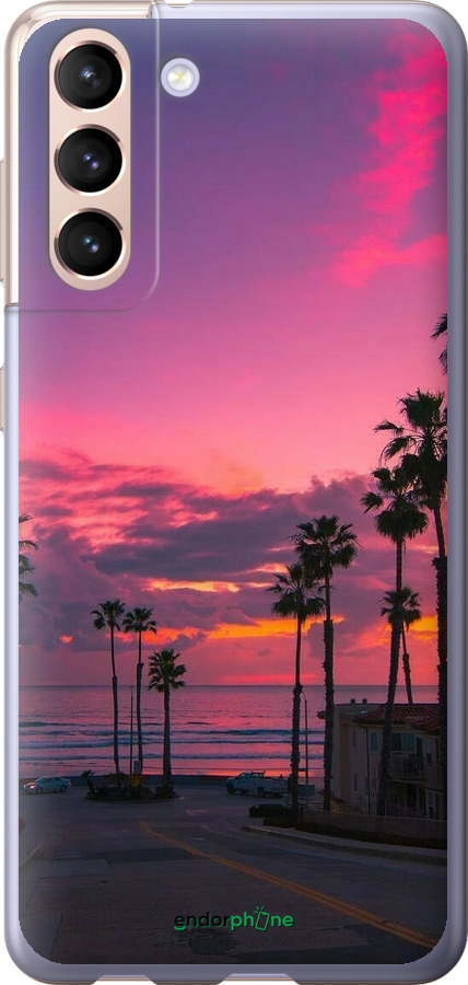 Силиконовый чехол Пальмы для Samsung Galaxy S21 - 5873u-2114 изображение 