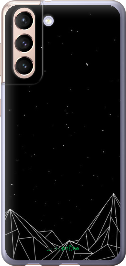 Силиконовый чехол Черно белые абстрактные горы для Samsung Galaxy S21 - 6437u-2114 изображение 