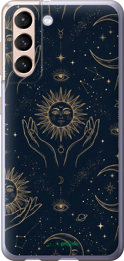 Силиконовый чехол Celestial Harmony: Sun & Moon Gold Mystic Pattern для Samsung Galaxy S21 - 6778u-2114 изображение 