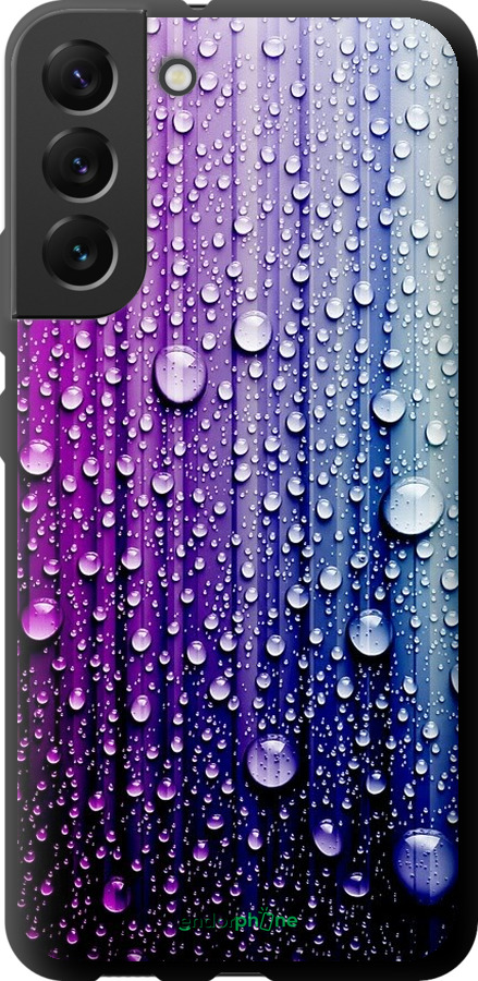 

TPU чорний чохол "Краплини води" для Samsung Galaxy S22 Plus, Синій